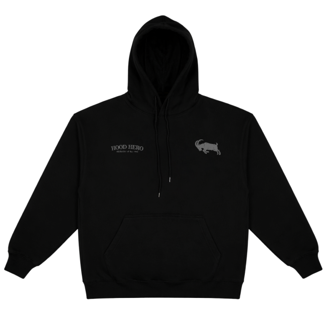 goat black front hoodie